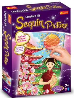 Sequin picture. Sakura blossom Sequin picture. Sakura blossom